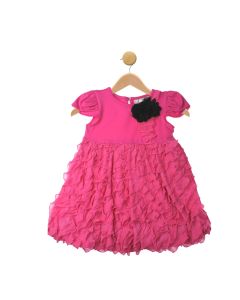 Girls Pink Eyelash Ruffle Dress