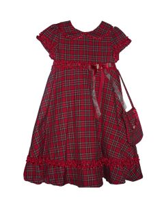 Red Plaid Dress & Purse Set