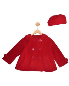 Red Peacoat And Hat Set