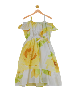 Stunning Summer Yellow Floral Sun Dress Girls