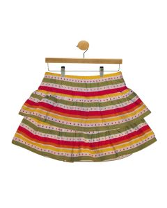 Batik Tiered Stripe Knit Skirt