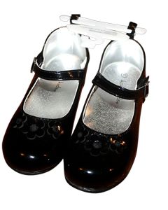 Toddler black patent leather kids shoes