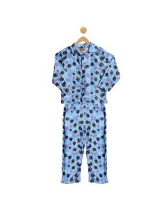 Blue Flannel Pajamas Shirt and Pants Set