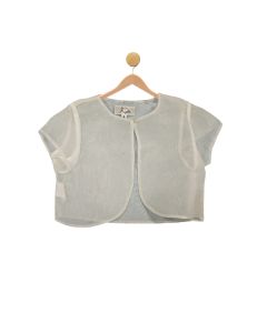 Ivory Organza Crop Jacket