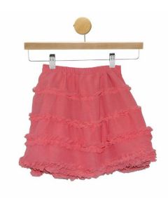 Coral Pink Tulle Ruffle Skirt