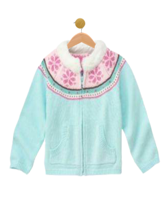 Girl's Ballerina Snowflake Sweater Cardigan