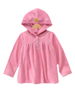 Winter Ballerina Velour Swing Hoodie Top