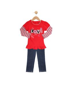 Girls Two-Piece Long Sleeve Pants Set